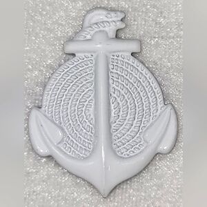 Elegant White Nautical Anchor Brooch / Pin